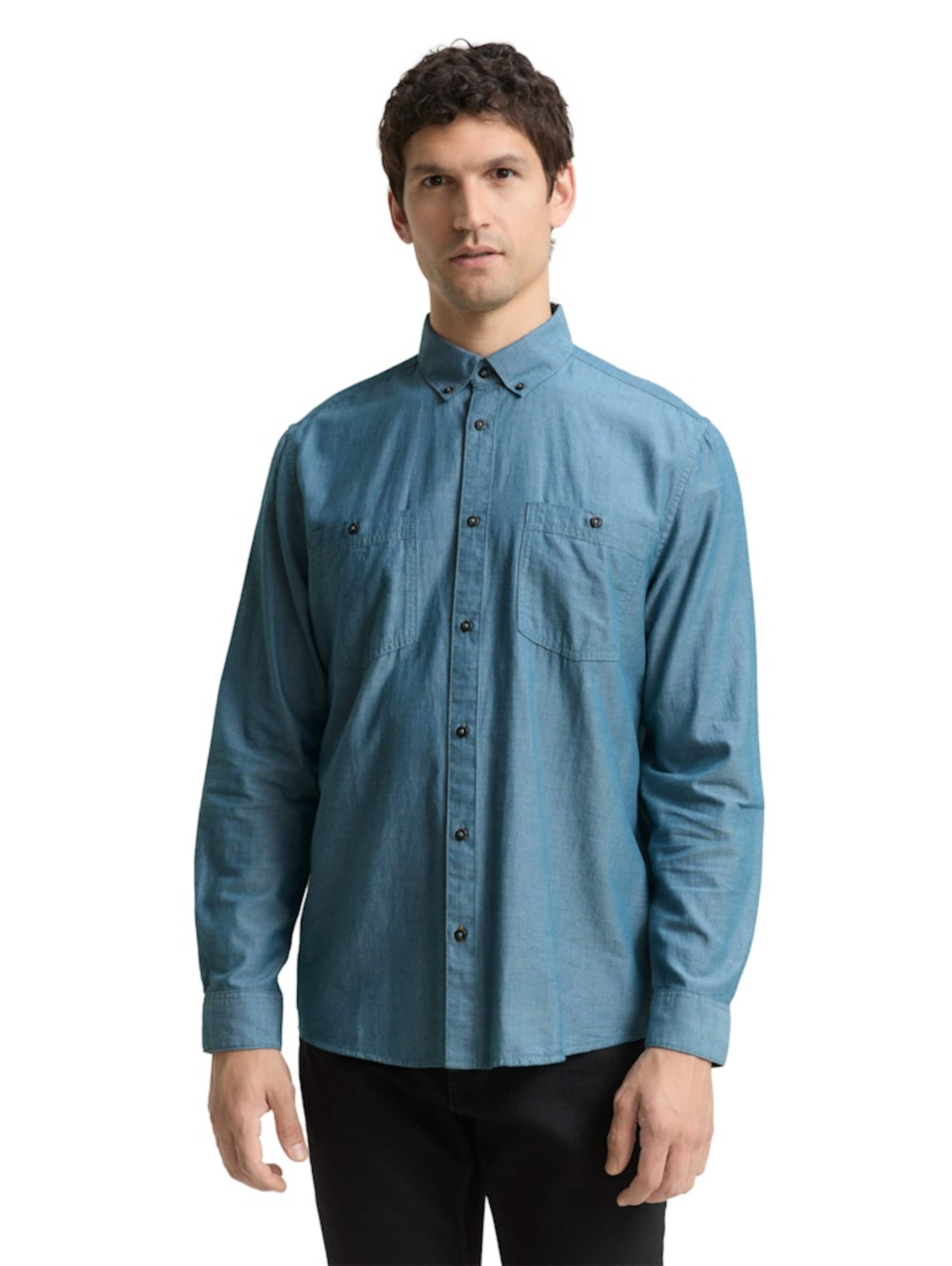 TOM TAILOR Средняя посадка Рубашка в Зеленый: спереди