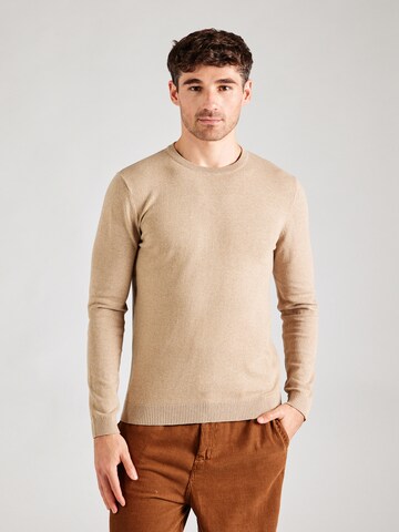Pull-over JJ Rebel en beige : devant