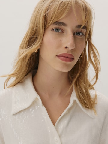 KAVAZI Shirt 'SEQUINS' in White