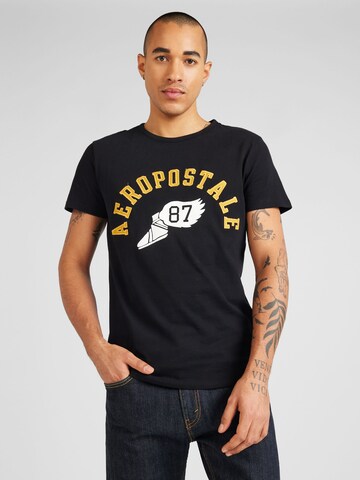 AÉROPOSTALE Shirt 'TRACK 87' in Black: front