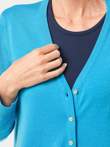 Goldner Strickjacke in Blau