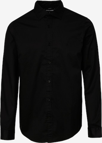 Coupe regular Chemise Salsa Jeans en noir : devant