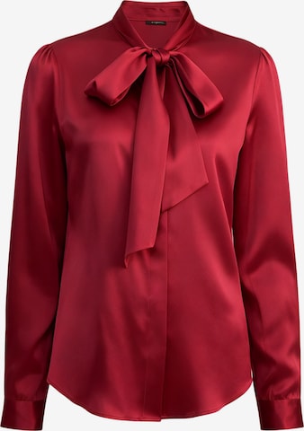 Lilysilk Blouse 'LILYSILK Seidenbluse mit Schleife' in Rood: voorkant