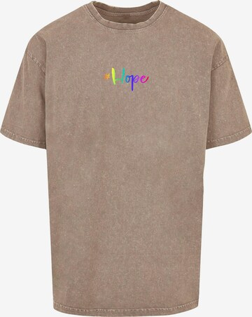 Maglietta 'Hope Rainbow' di Merchcode in beige: frontale