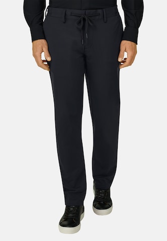Boggi Milano Slim fit Chino trousers in Black: front