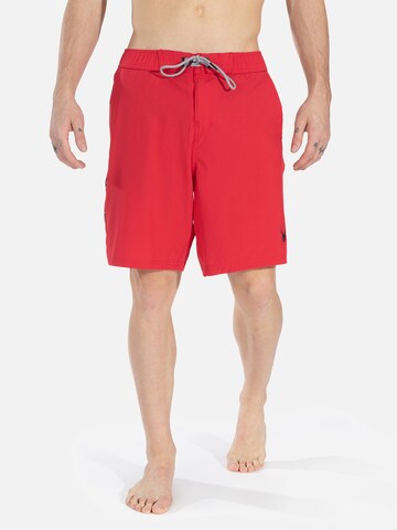 Spyder Regular Athletic Swim Trunks in Red: front