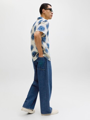 JACK & JONES Wide leg Jeans 'JJIDave JJJax' in Blauw