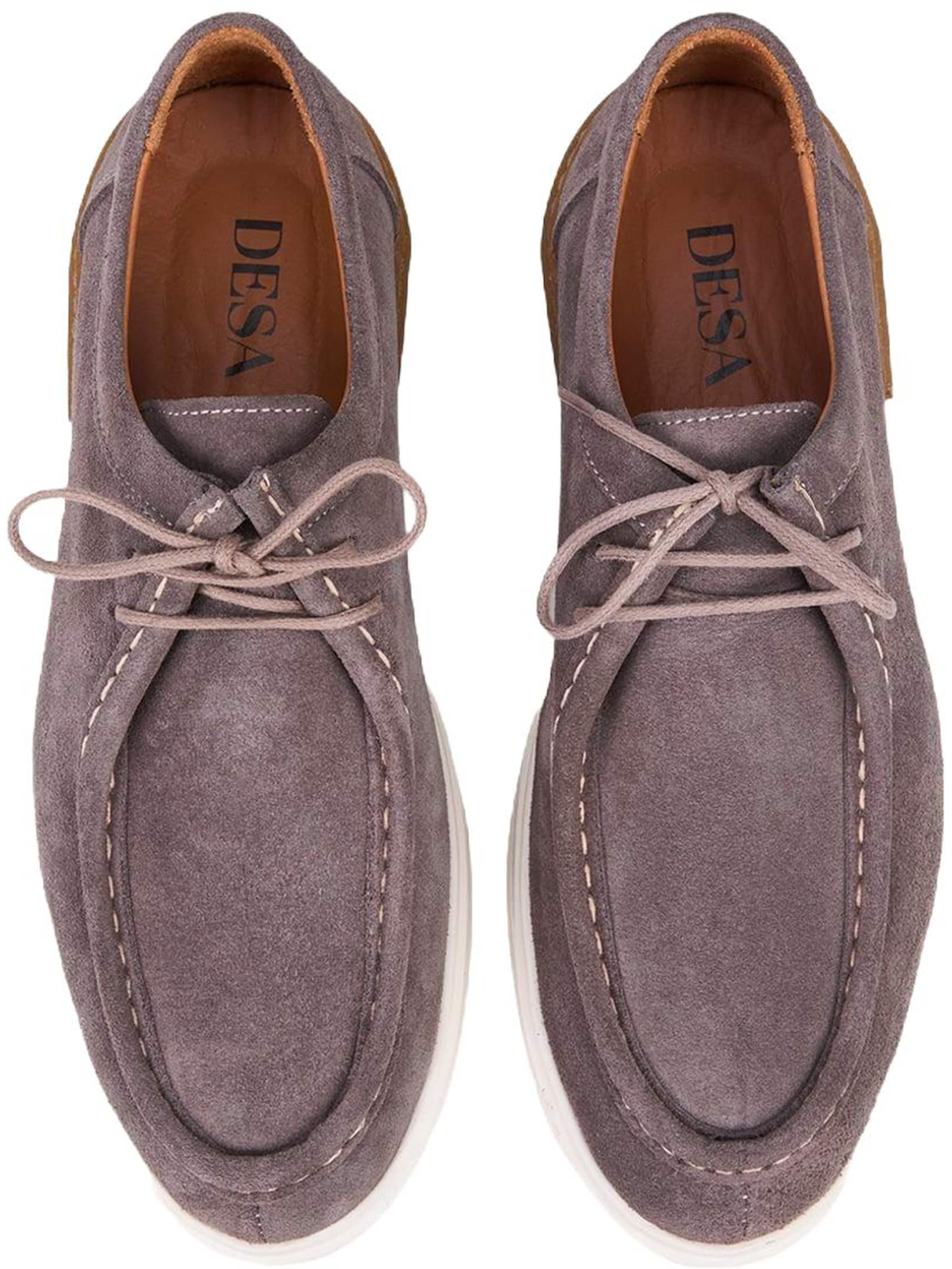 Chaussure à lacets 'DESA Herren-Schnürschuhe aus Wildleder' Desa en gris