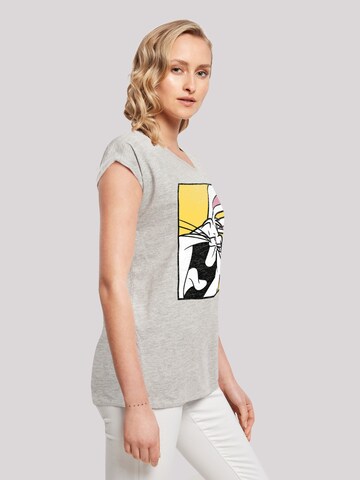 F4NT4STIC Shirt 'Looney Tunes Bugs Bunny Laughing' in Grijs