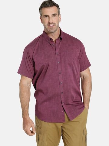 Charles Colby Comfort fit Overhemd ' Duke Arls ' in Roze: voorkant