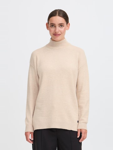 Oxmo Trui 'Ratina' in Beige: voorkant
