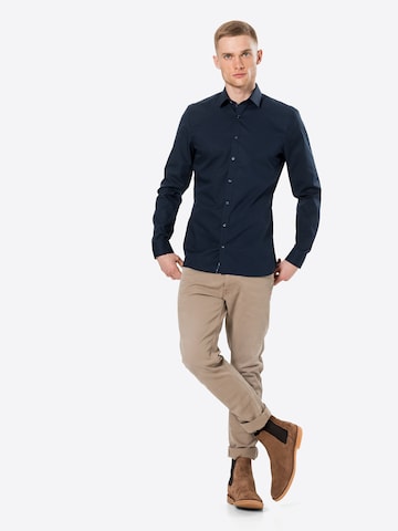 OLYMP Slim Fit Hemd 'No 6' in Blau