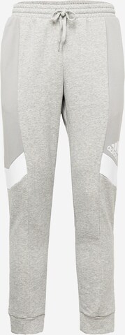 ADIDAS SPORTSWEAR Workout Pants 'Essentials Colorblock' in Grey: front