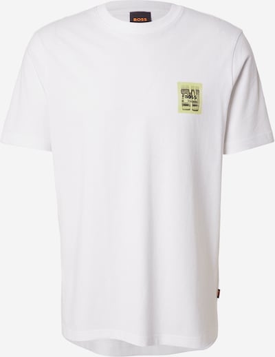 Marškinėliai 'Te_Movement' iš BOSS, spalva – pastelinė geltona / juoda / balta, Prekių apžvalga