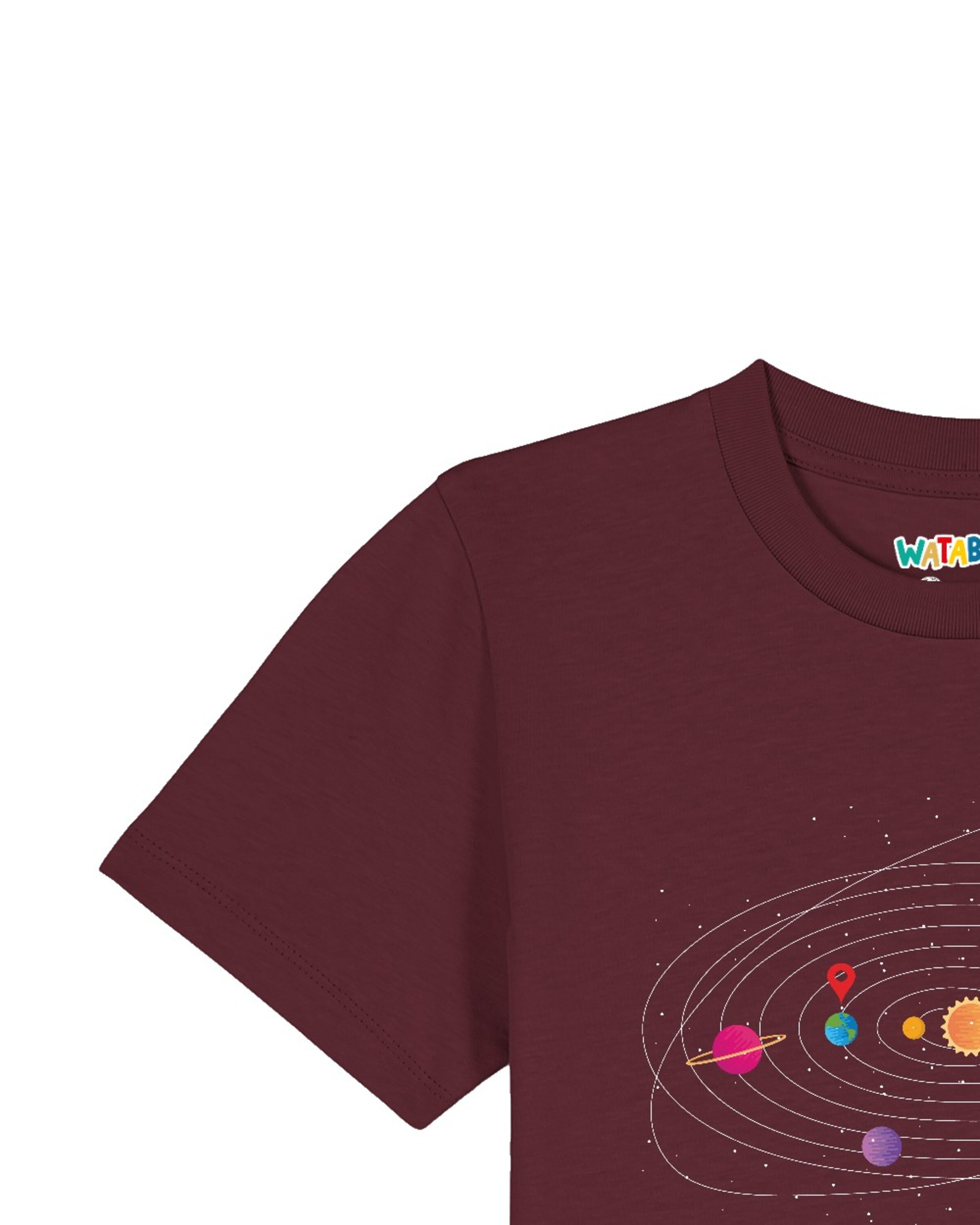 T-Shirt ' Sonnensystem ' watabout.kids en rouge