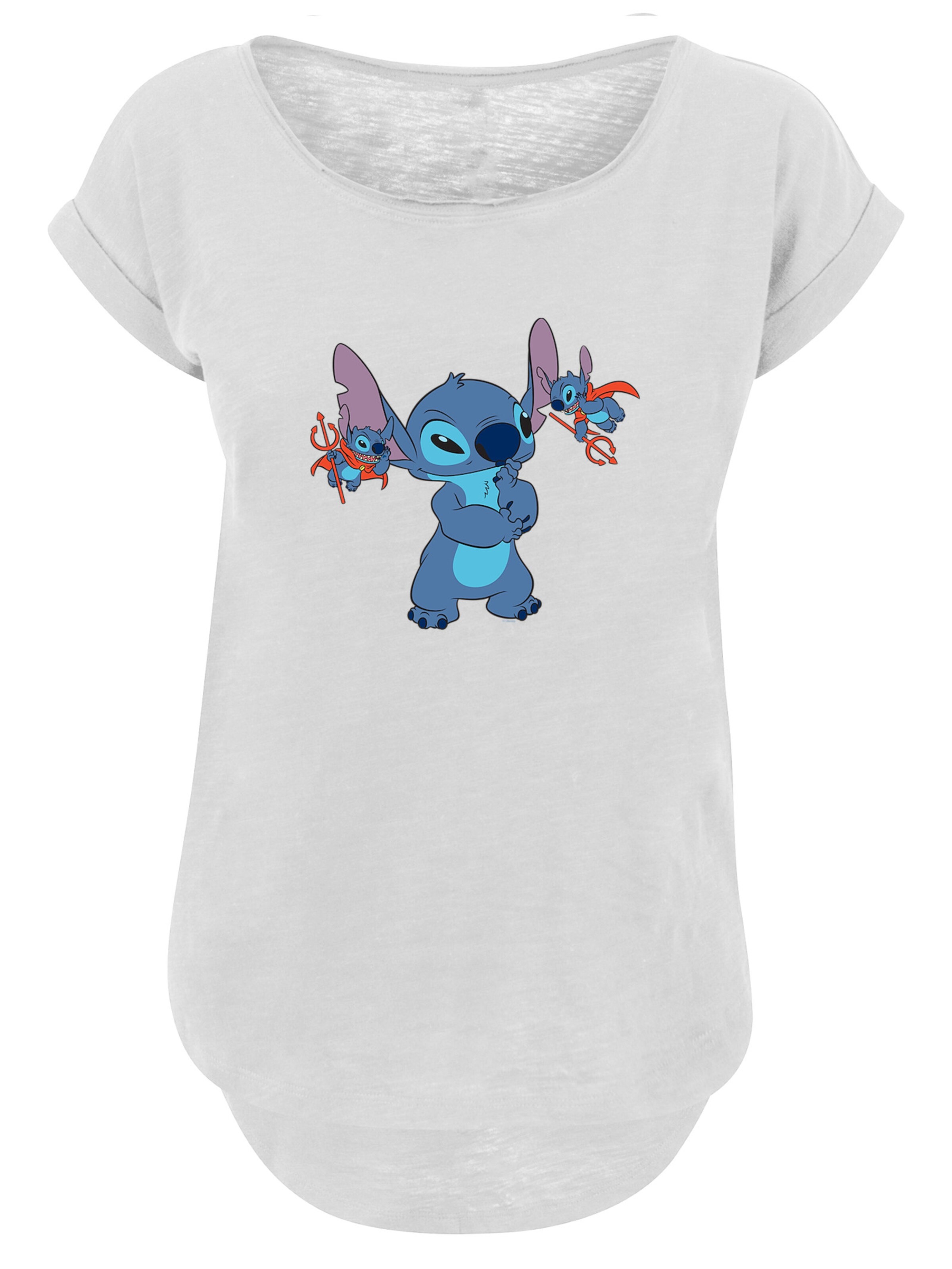 F4NT4STIC Shirt 'Disney Lilo And Stitch Little Devils' in Wit: voorkant