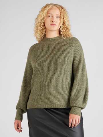 Pullover 'NATALEE' di PIECES Curve in verde: frontale