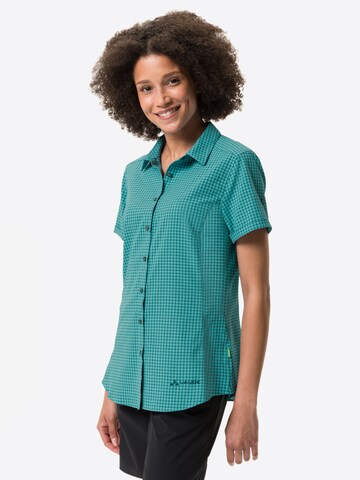 VAUDE Athletic button up shirt 'Seiland III' in Green: front