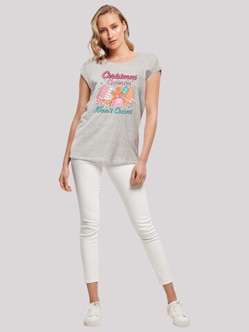F4NT4STIC Shirt 'Christmas Calories Dont Count Candy' in Grijs