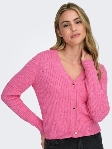 ONLY Knit cardigan 'katia' in Pink: front