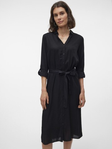VERO MODA Shirt dress 'BUMPY' in Black: front