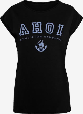 T-shirt 'Ahoi Knut & Jan Hamburg' F4NT4STIC en noir : devant