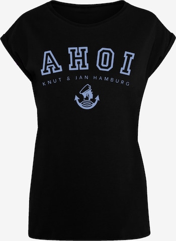 F4NT4STIC Shirt 'Ahoi Knut & Jan Hamburg' in Schwarz: predná strana