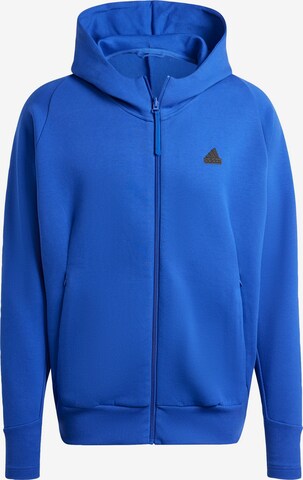 ADIDAS SPORTSWEAR Athletic Zip-Up Hoodie 'Z.N.E. Premium' in Blue: front