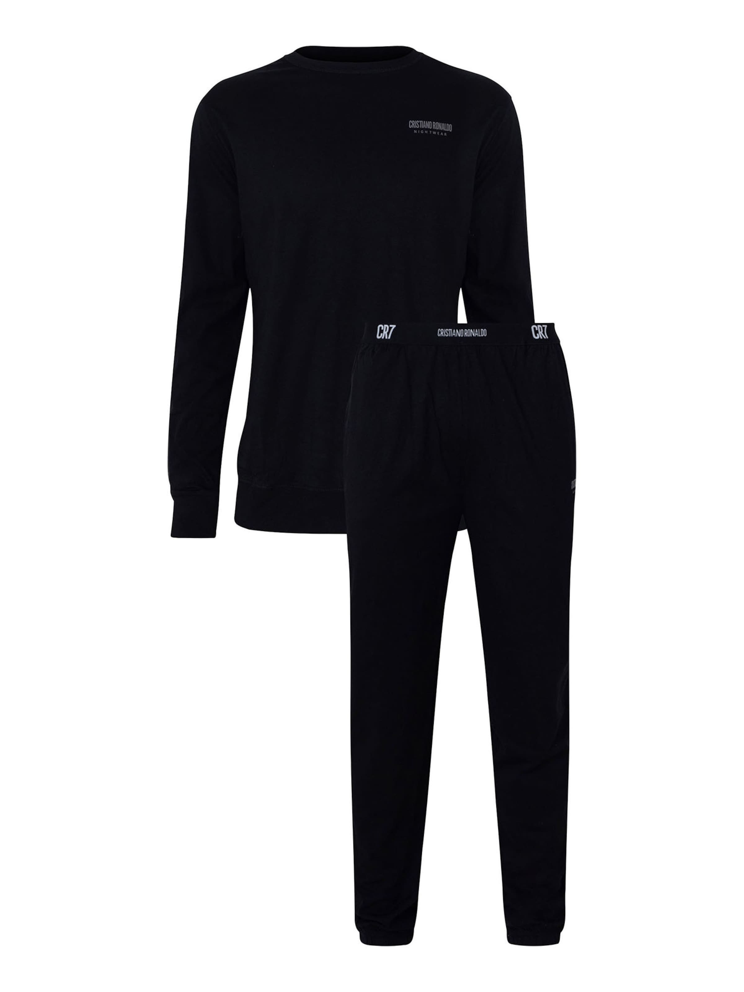 Pyjama long ' Nightwear ' CR7 - Cristiano Ronaldo en noir : devant