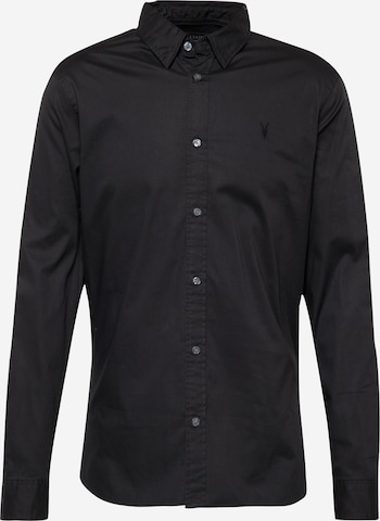 AllSaints - Regular Fit Camisa 'HAWTHORNE' em preto: frente