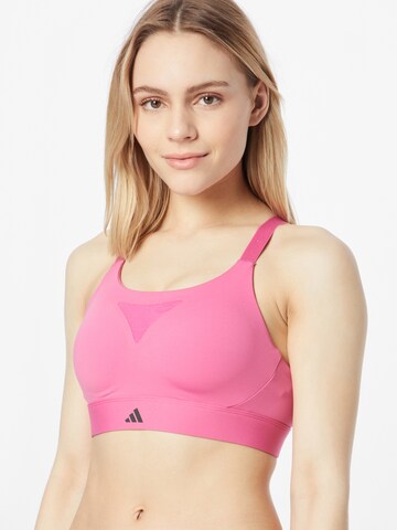 ADIDAS PERFORMANCE Bustier Urheilurintaliivit 'Tailored Impact High-Support' värissä vaaleanpunainen: edessä