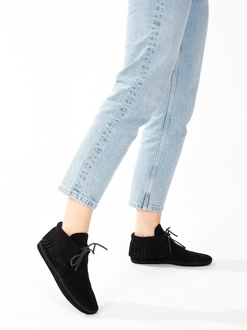 Minnetonka Moccasins in Black