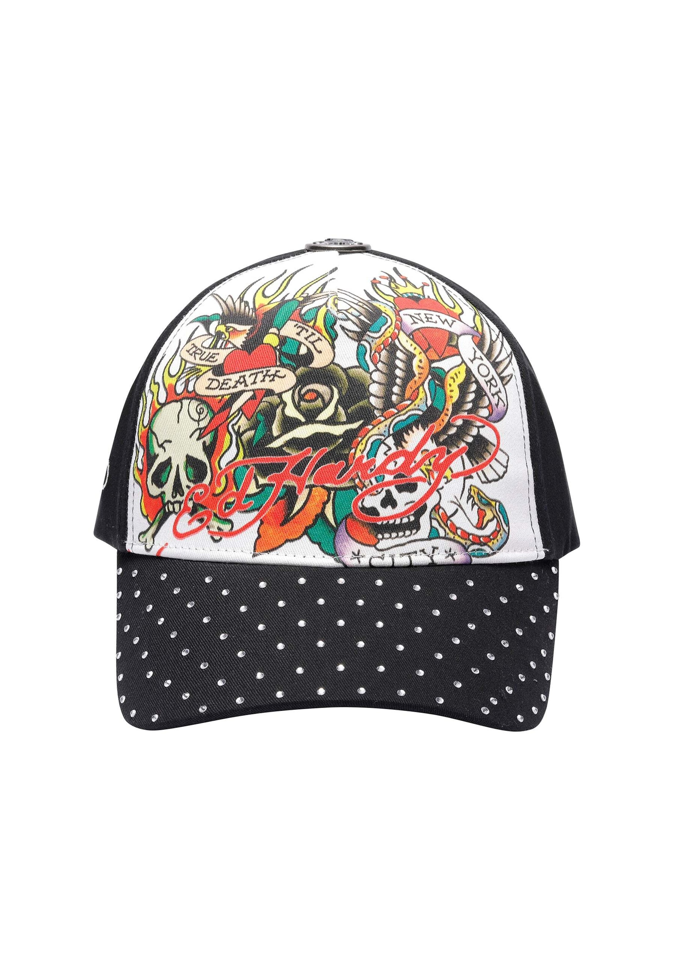Casquette 'True Til Death' Ed Hardy en noir : devant