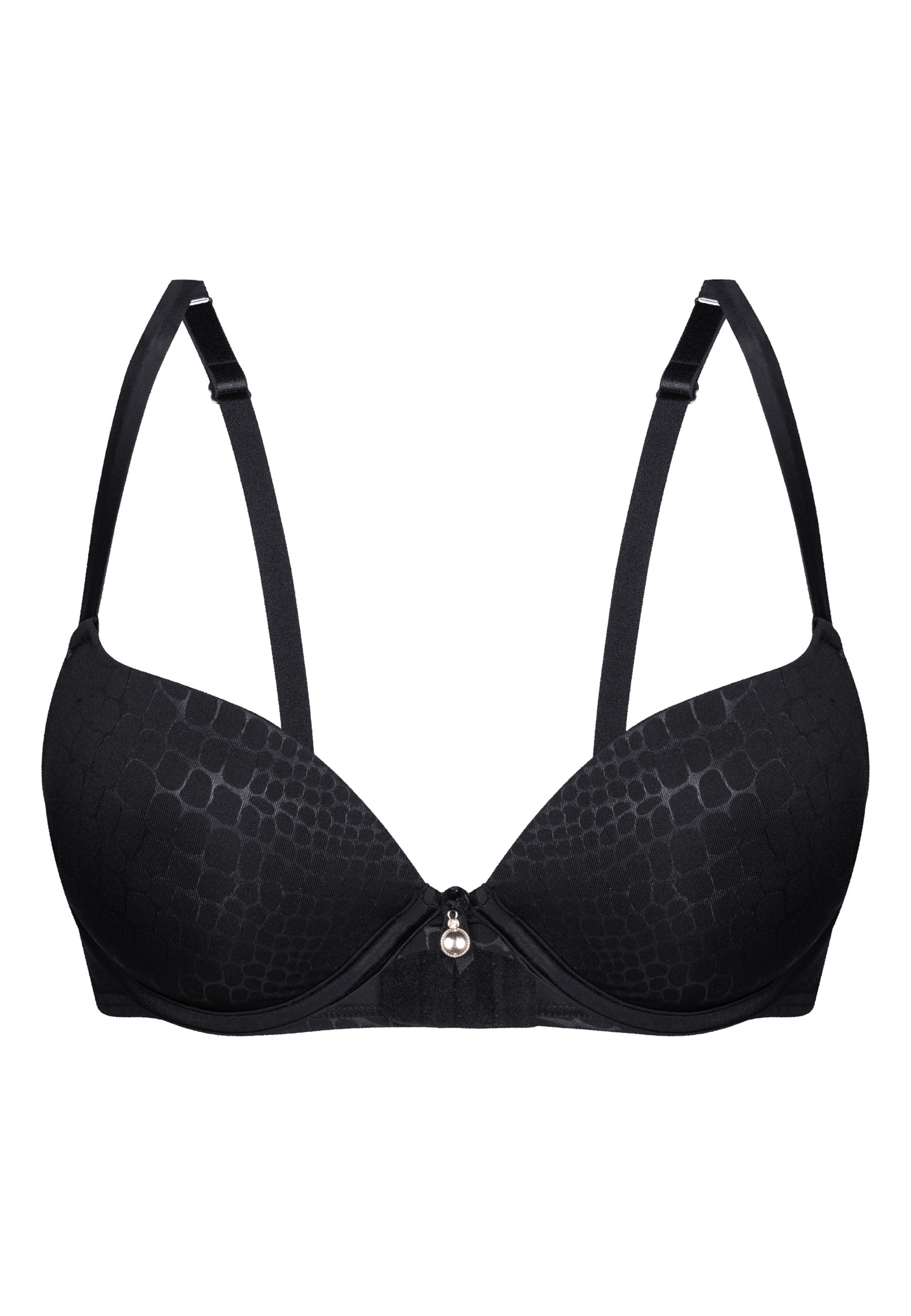 sassa Push-up Bra 'PURE ANIMAL' in Black: front