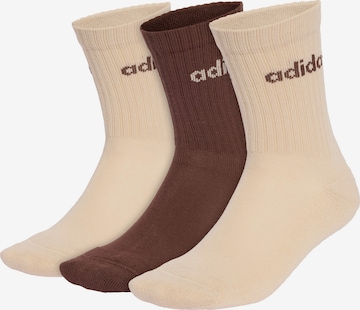 ADIDAS PERFORMANCE Sports socks 'Linear Crew' in Beige: front