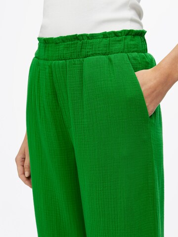 OBJECT Wide leg Παντελόνι 'Carina' σε πράσινο