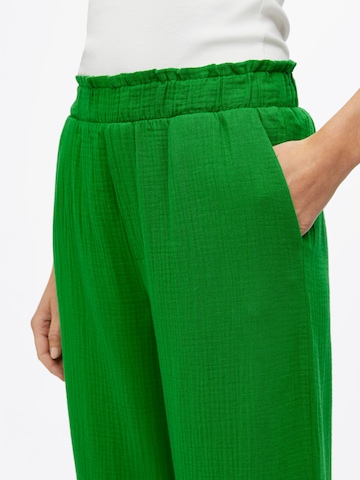 OBJECTWide Leg/ Široke nogavice Hlače 'Carina' - zelena boja
