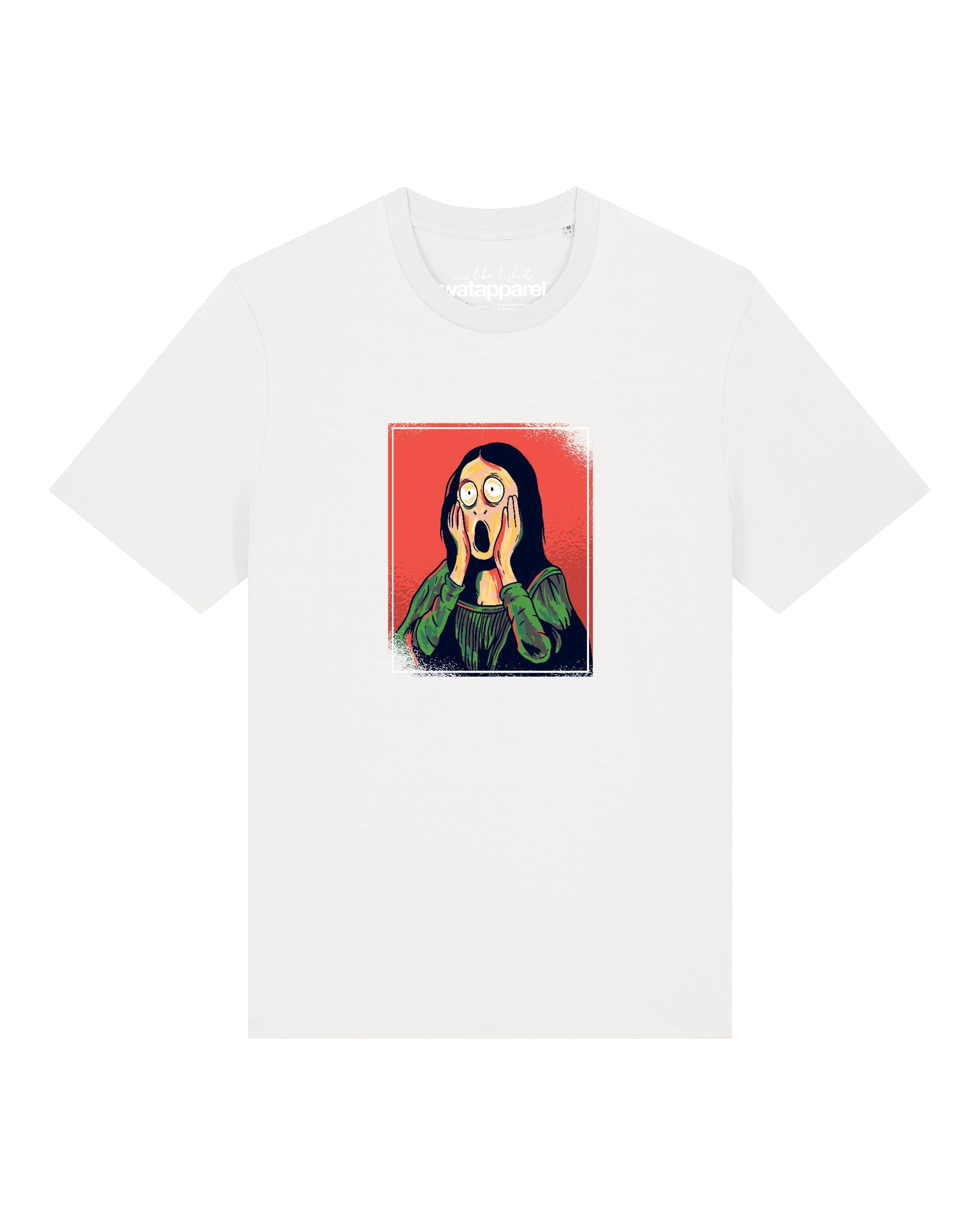 T-Shirt 'Mona Lisa Scream' Watapparel en blanc : devant