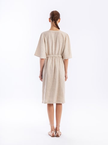 Haris Cotton Jurk in Beige