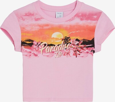 Bershka T-Shirt in orange / fuchsia / rosa / schwarz, Produktansicht