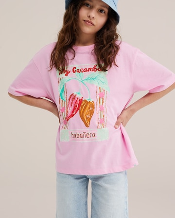 T-Shirt WE Fashion en rose