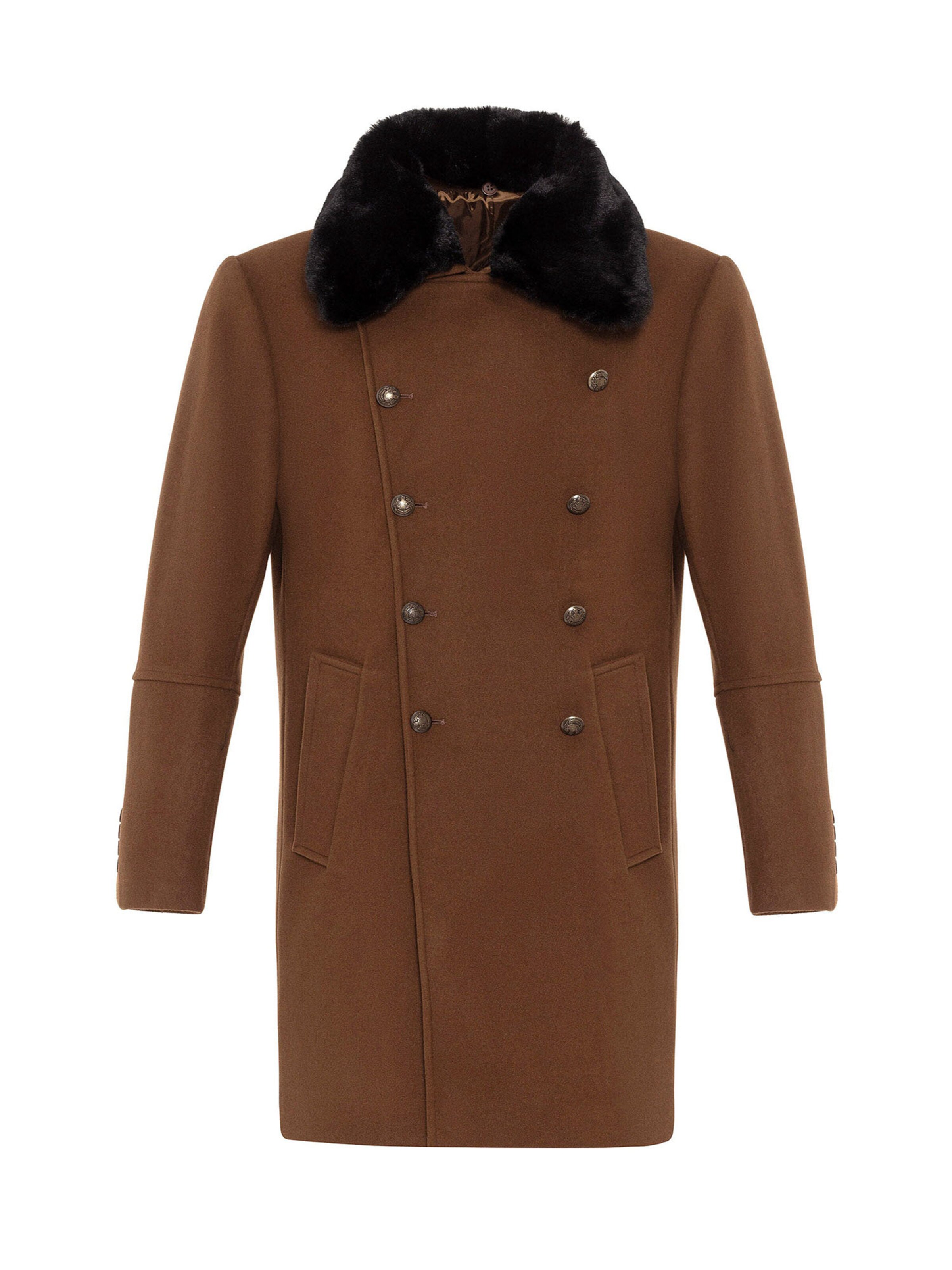 Antioch Преходно палто в кафяво: отпред