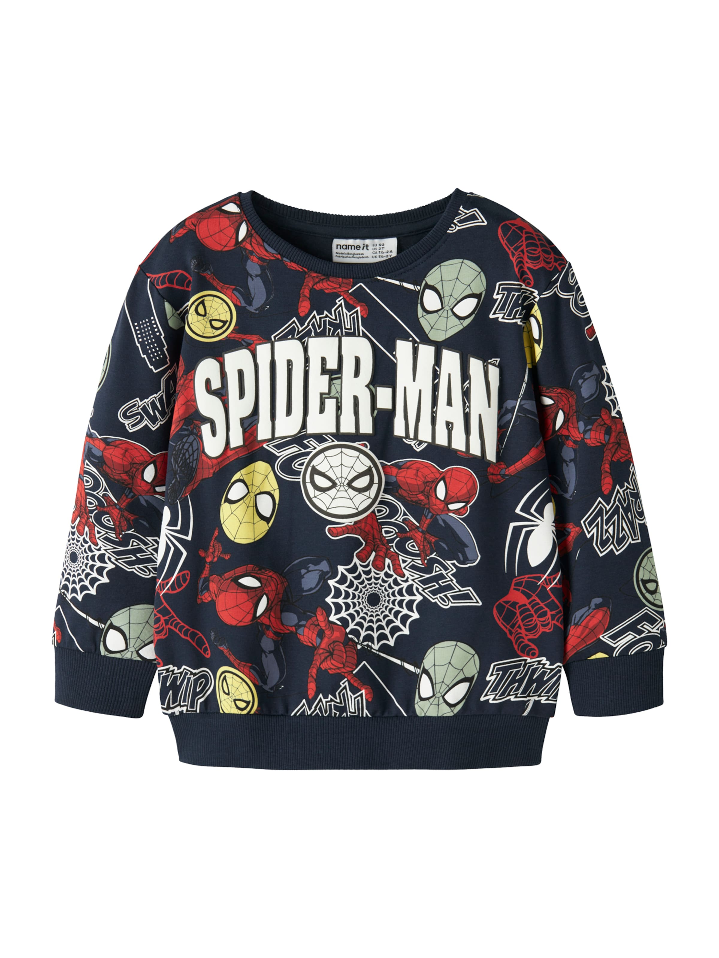 NAME IT Sweatshirt 'NMMJACCO SPIDER' in Blue: front