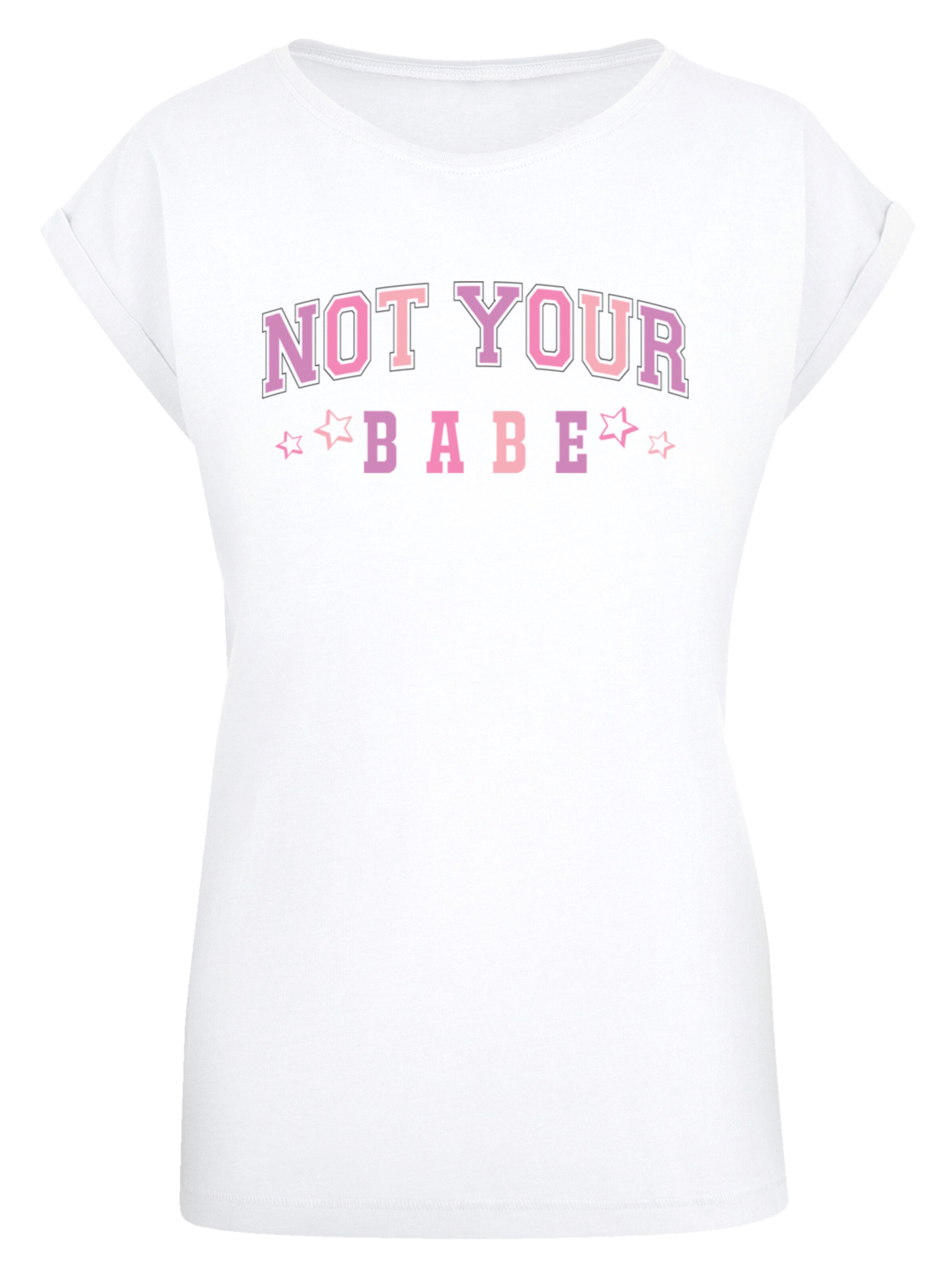 F4NT4STIC Shirt 'Girl Power Not Your Babe Internationaler Frauentag' in Wit: voorkant