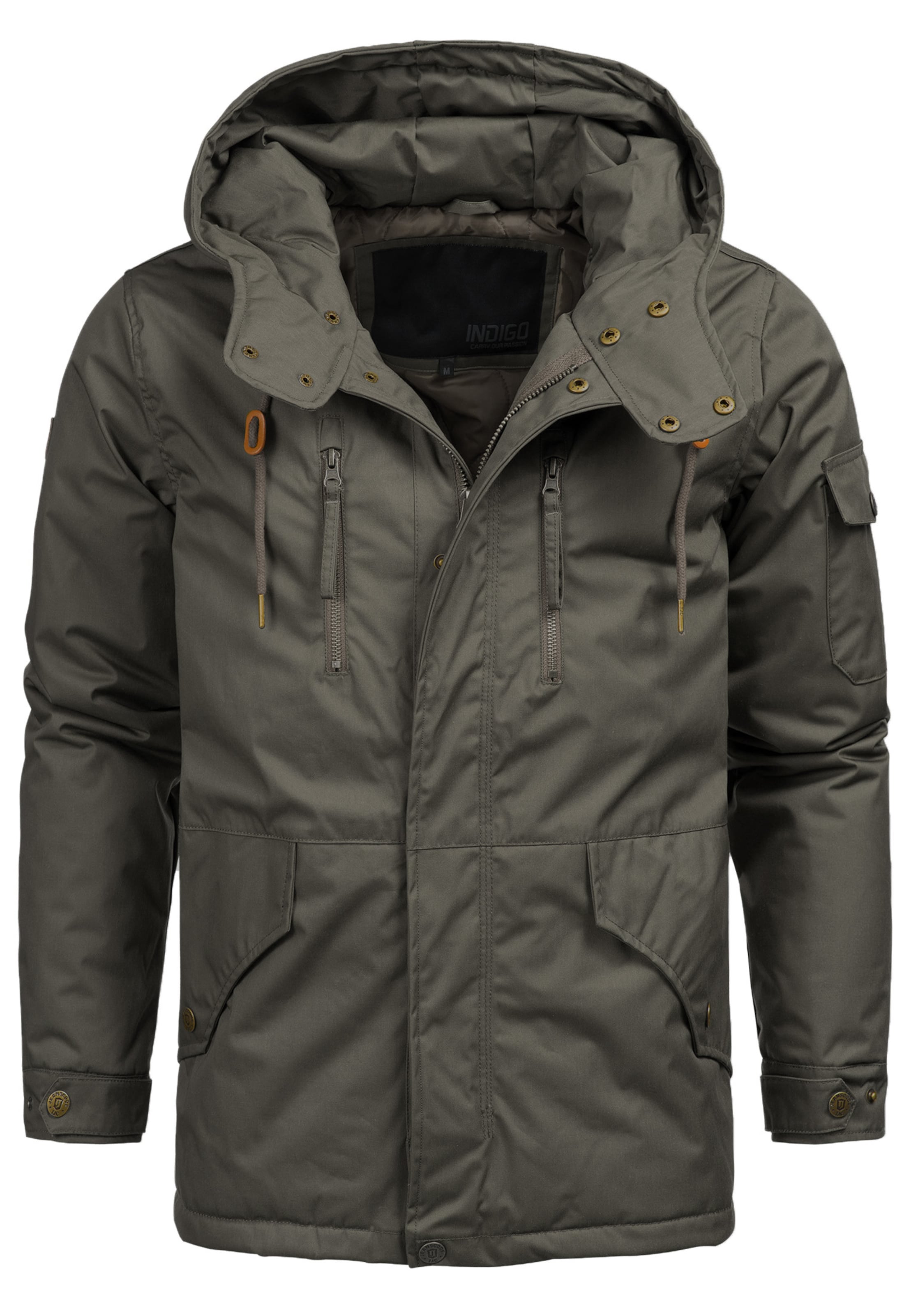 INDICODE JEANS Winterjas 'Elmhurts' in Grijs: voorkant