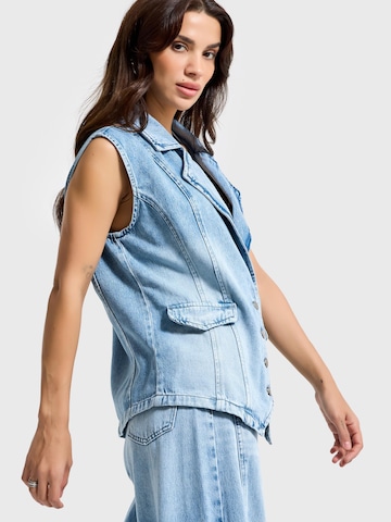 IT'S BASIC Bodywarmer 'DENIM WAISTCOAT' in Blauw