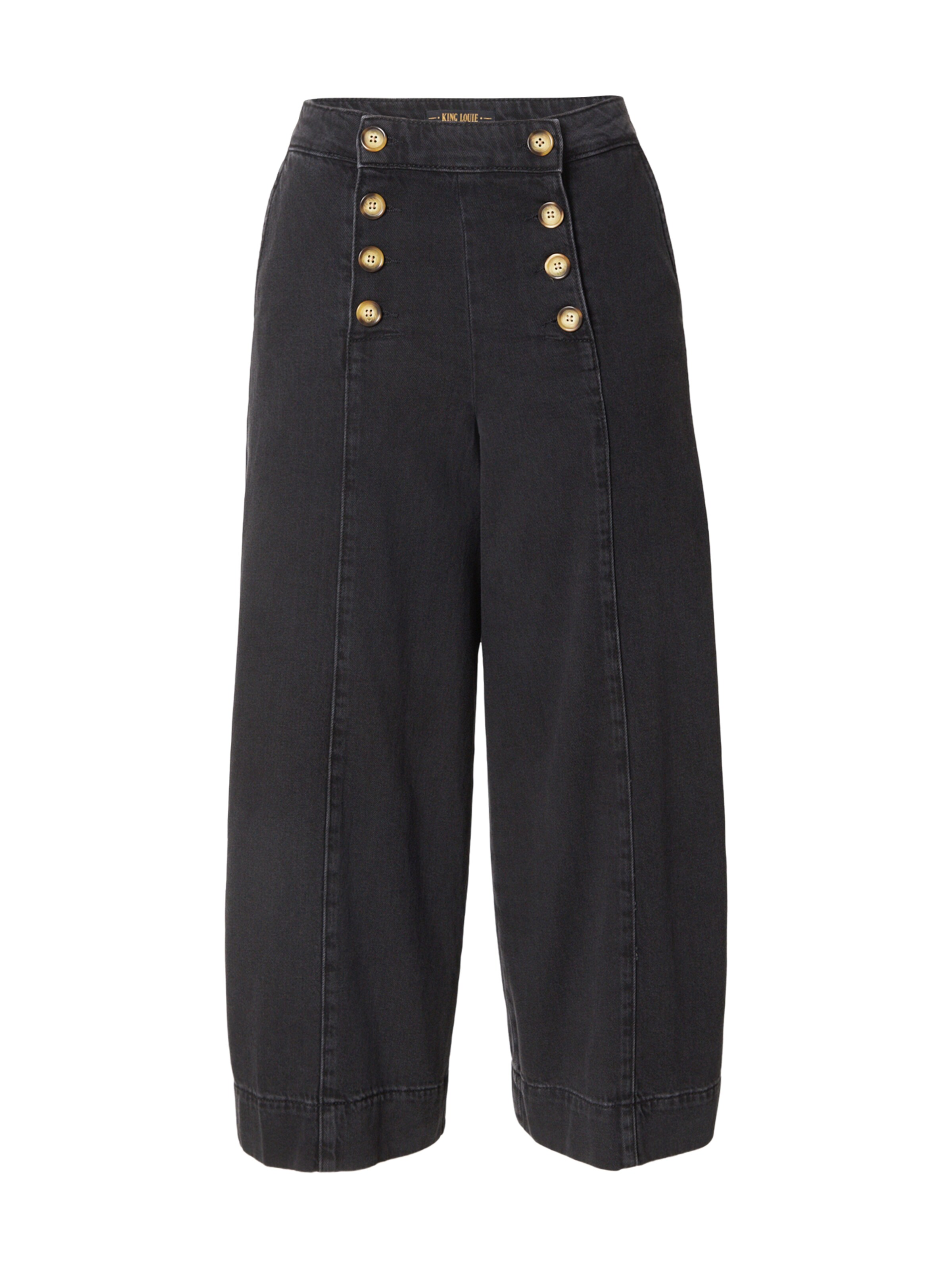 Wide leg Jeans 'Melody' de la King Louie pe negru: față
