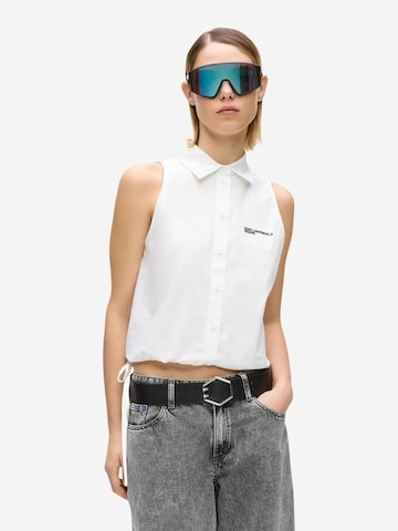 KARL LAGERFELD JEANS - Blusa 'KLJ Sleeveless Blouse B2W11020' en blanco: frente