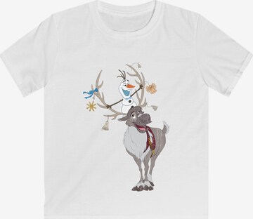 F4NT4STIC Shirt 'Disney Frozen Sven und Olaf Christmas ' in Wit: voorkant
