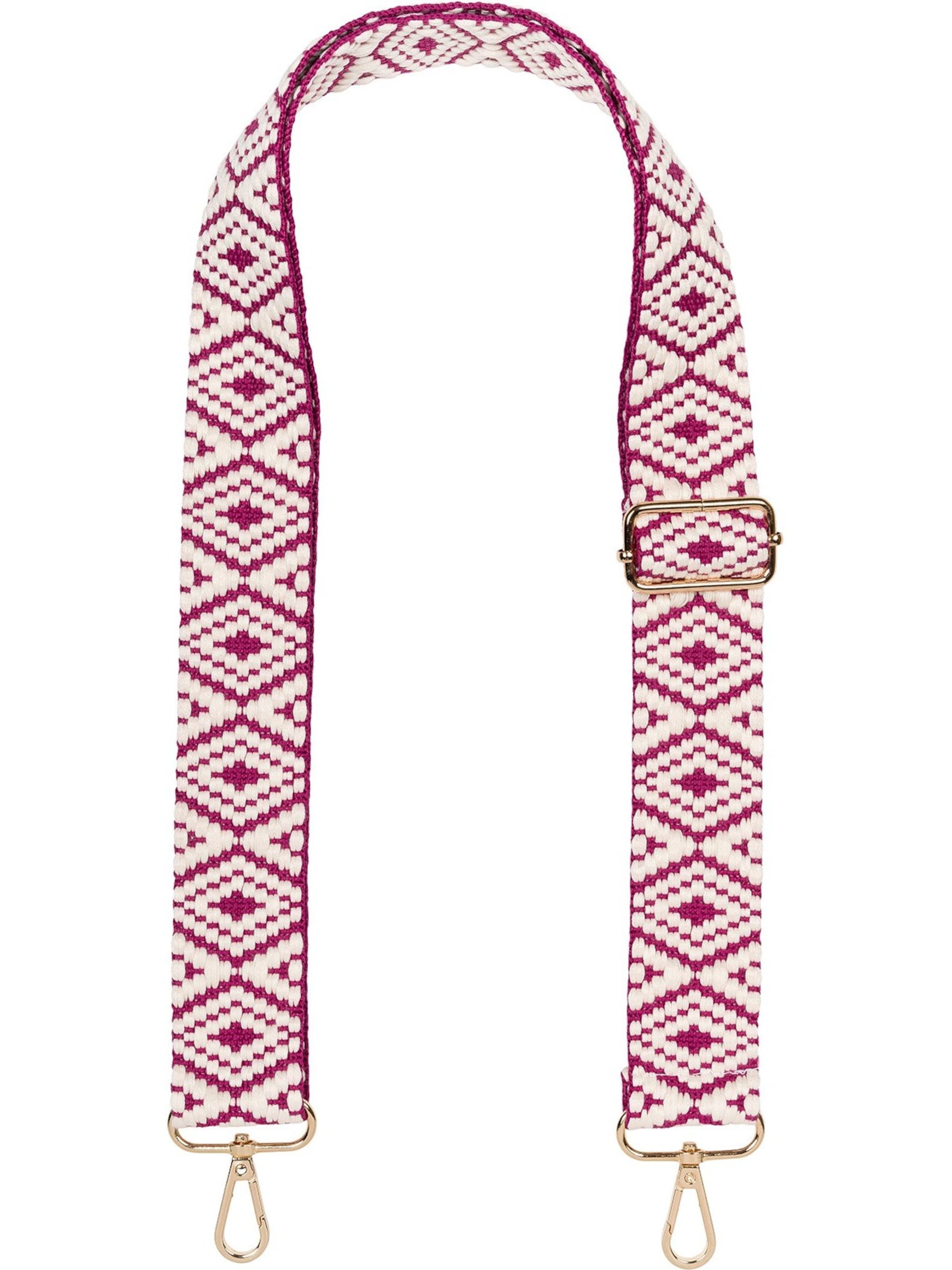 styleBREAKER Taschenzubehör 'Wechsel Taschengurt Azteken Muster'‌‌‌‌‌‌‌‌‌‌ in Pink: Vorderseite